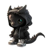 (black)Cool Dragon Figurines Cartoon Dragon Statues Resin Sculpture Figurines Home Table Decor Ornaments Gifts