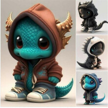 (brown)Cool Dragon Figurines Cartoon Dragon Statues Resin Sculpture Figurines Home Table Decor Ornaments Gifts