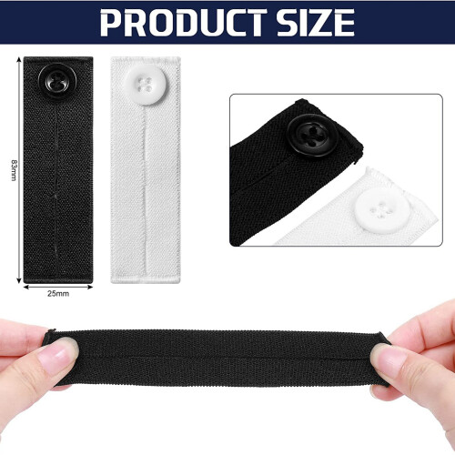 Button Extender Set 20pcs with 10 Elastic Waist and Collar Buttons for Clothes 2