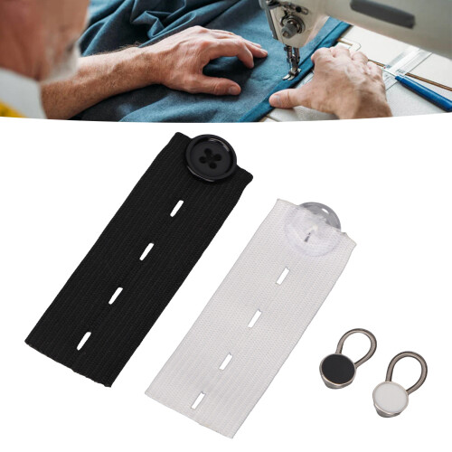 Button Extender Set 20pcs with 10 Elastic Waist and Collar Buttons for Clothes