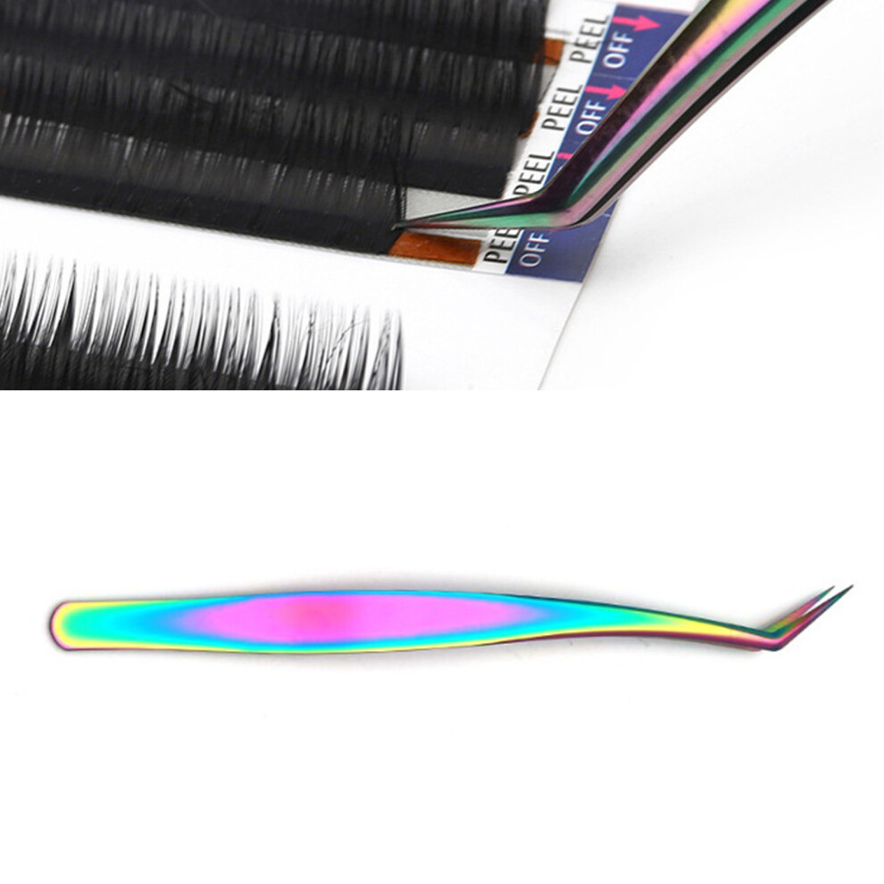 Curved Tip Alloy Eyelash Extensions Tweezer - Tight Closure 12.5cm