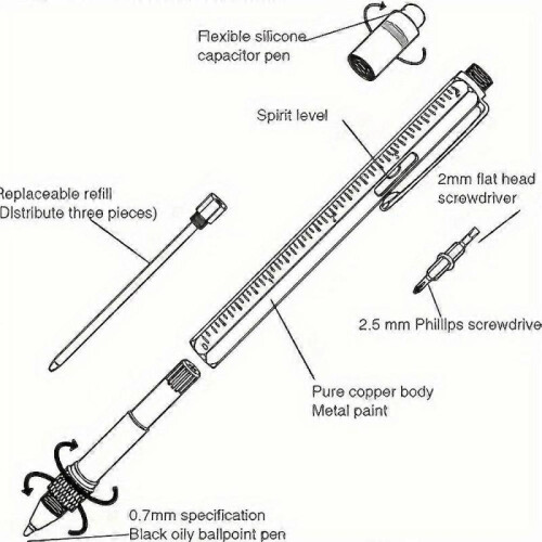 (black)6 In 1 Multi Tool Pen Gift For Men Christmas Stocking Fillers For Him 2