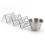 Stainless Steel 3-Grid V-Shaped Taco Holder Rack with Sauce Cup 2