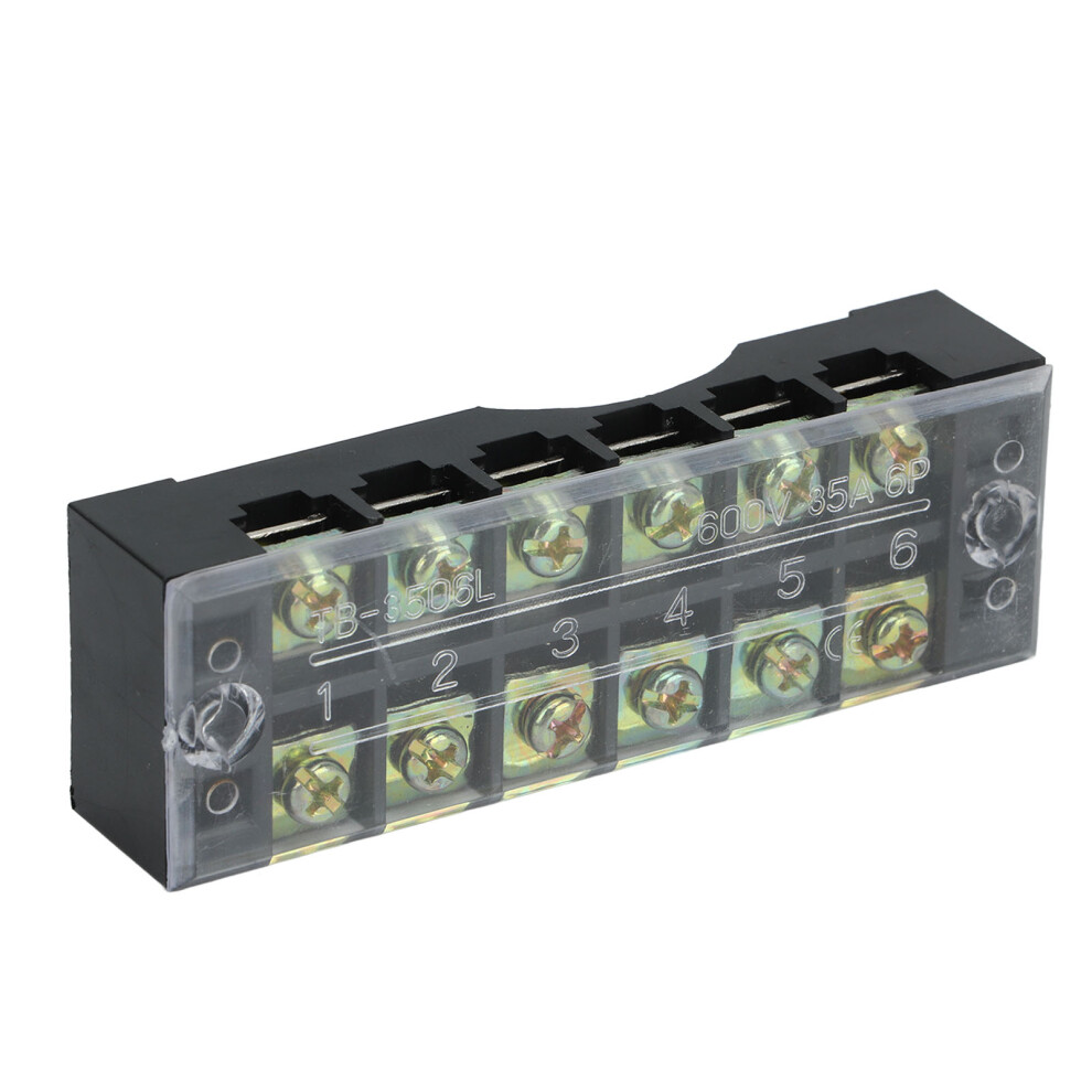 Durable 6-Position 35A Terminal Strip Block With Pc Shell 600V 8781339450903