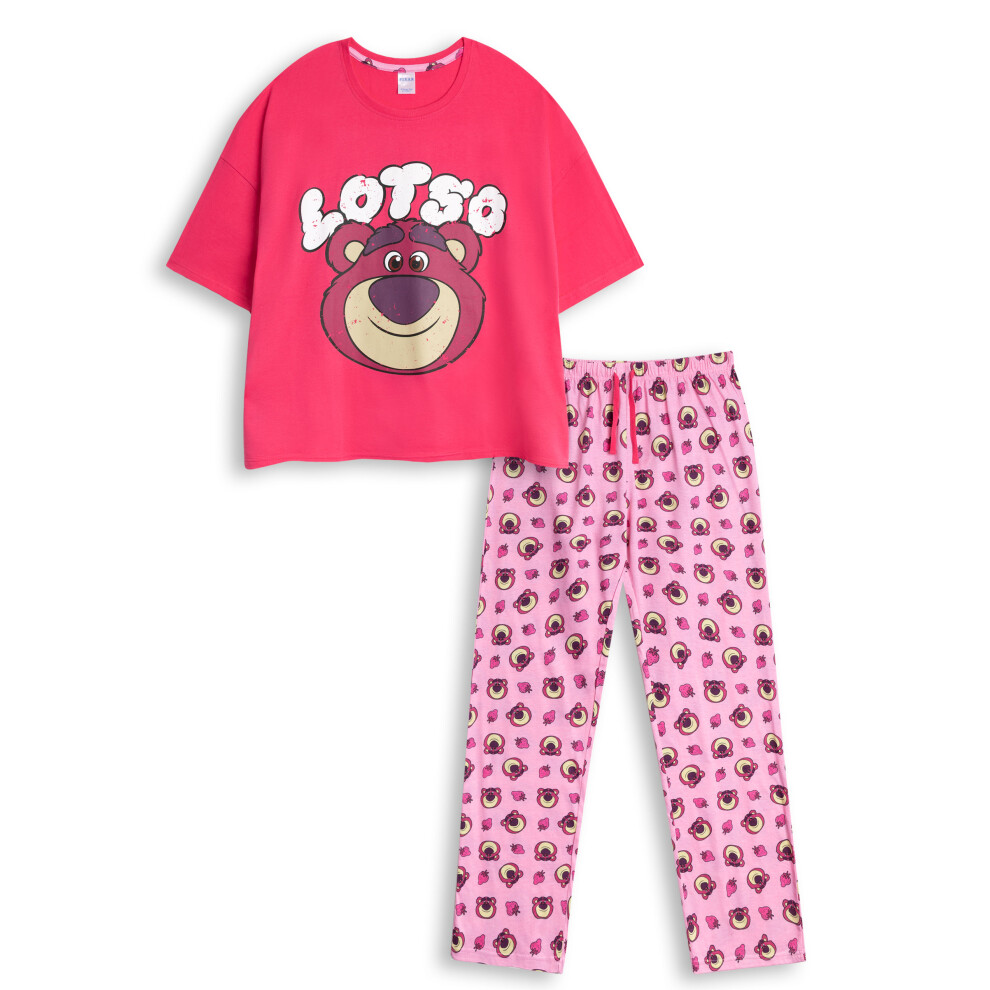 (Large) Disney Short Sleeve Long Leg Pyjama Set (Womens Pink)