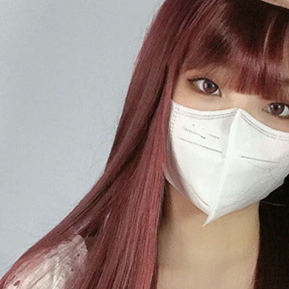 Unisex Red Long Straight Wine Wig With Blunt Bangs Â Chemical Fiber Hair Extension