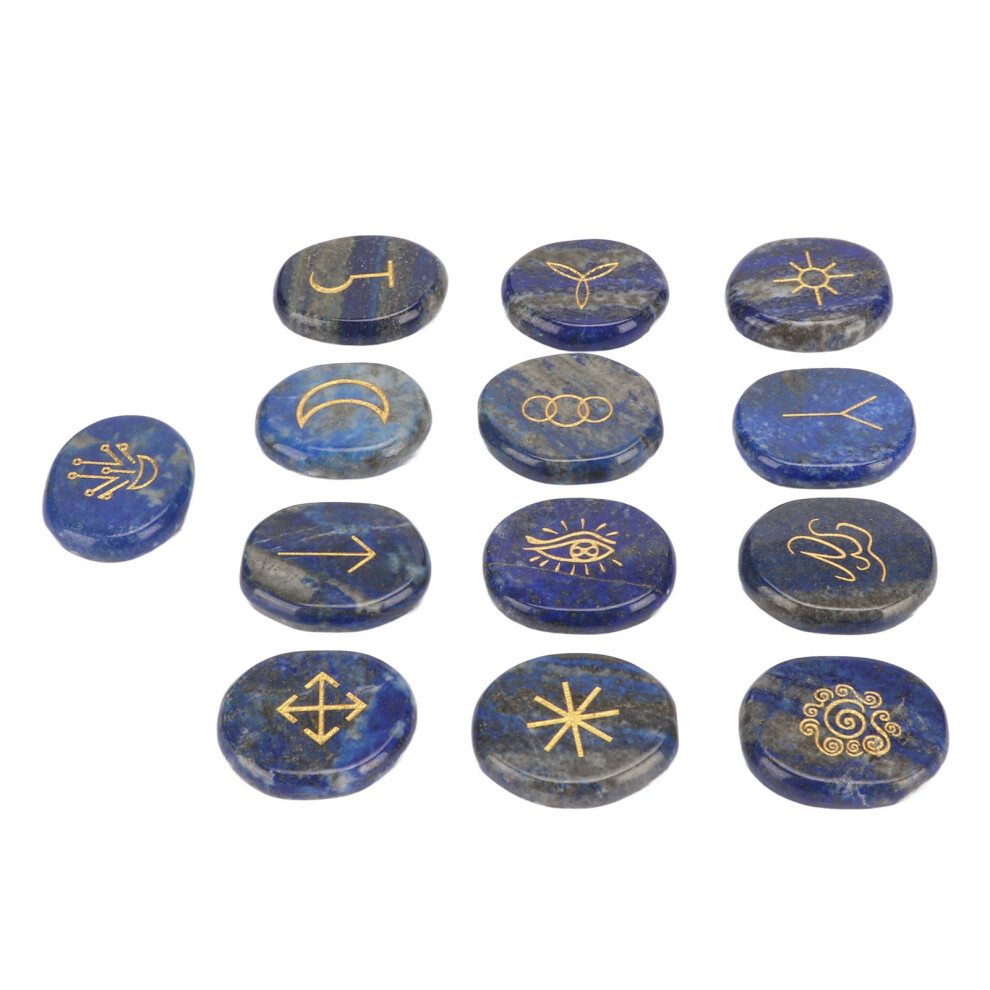 13Pcs Jadestone Rune Set for Divination, Healing & Meditation