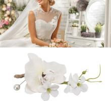 Elegante 5er-Pack weiße Bräutigam-Boutonnière – Wiederverwendbare Hochzeitsblume 10x10cm