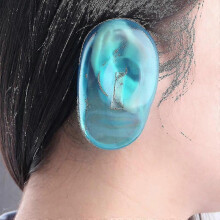 Lebanghui 2pcs Clear Silicone Ear Cover Hair Dye Shield Protect Salon Color Blue New