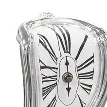 Stable Retro Silver Desk Clock - Feel Time Pass with Melting Design