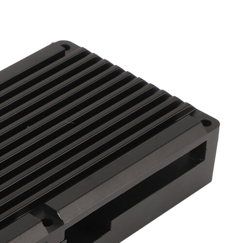 RasPi 4b Aluminiumkühlkörper mit zwei Lüftern - Schwarz 2