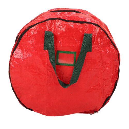 24 Inch Red Waterproof Double Layer Christmas Wreath Storage Bag 1