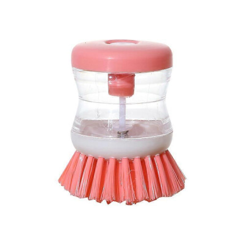 5pcs Liquid adding and washing pot brush, press type automatic liquid adding and washing dishes brush, non greasy and non damaging pot, multifunctiona
