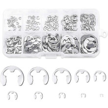 200 Piece Stainless Steel E-Ring Circlip Kit, Stainless Steel Circlip Retainer