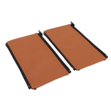Elastic Brown PU Leather Handle Sleeves for Strollers 2pcs Zip Design