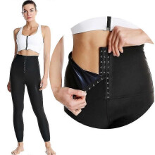(Pants 3XL)Lebanghui Women Sauna Sweat Pants Shapewear High Waisted Shorts Workout Suit Waist Trainer Sweatsuit