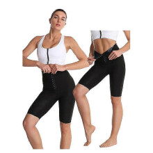 (Shorts 2XL)Lebanghui Women Sauna Sweat Pants Shapewear High Waisted Shorts Workout Suit Waist Trainer Sweatsuit