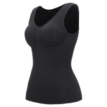 (XL,Black)Lebanghui 3 In 1 Sculpting Body Shaping Vest Shaper Shapewear Breathable Slimming For Women