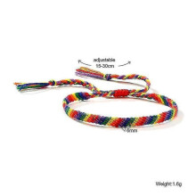 (C44)Lebanghui 2Pcs lgbt rainbow pride weave bracelet gay lesbian jewelry
