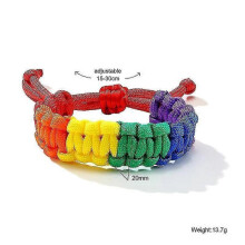 (C47)Lebanghui 2Pcs lgbt rainbow pride weave bracelet gay lesbian jewelry