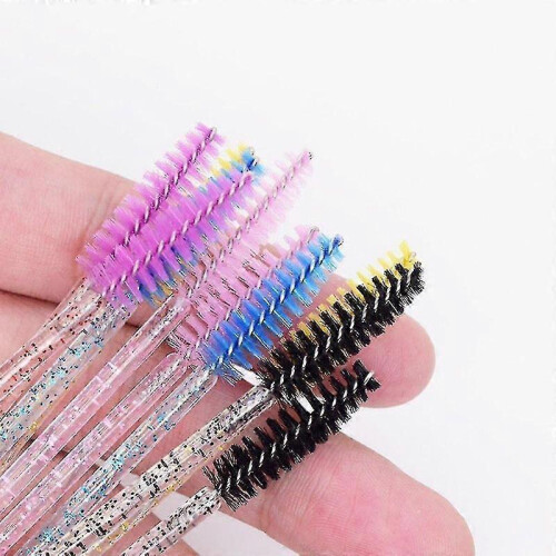 (Pink)Lebanghui 50 Pcs Disposable Eyelash Mascara Brushes Lashes Makeup Brushes Wands Applicator Makeup 2