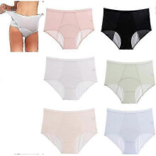 (4XL)6pcs women's ice silk underwear, menstrual leak-proof underwear, breathable and hygienic menstrual underwear, women's reusable underwear