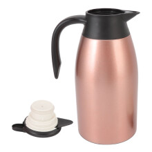 2L Rose Gold Tea Vacuum Pot Stainless Steel Leakproof Lid Portable Easy Clean