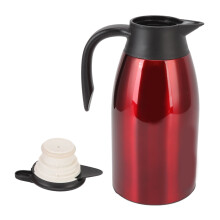 Tea Vacuum Pot 2L Stainless Steel Insulated Dispenser Wine Red with Leakproof Lid