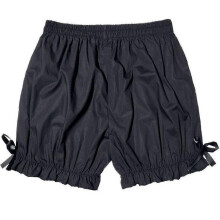 (M,black)Women Vintage Gothic Bloomers Ruffled Lace Trim Pumpkin Shorts Bow Safety Pants