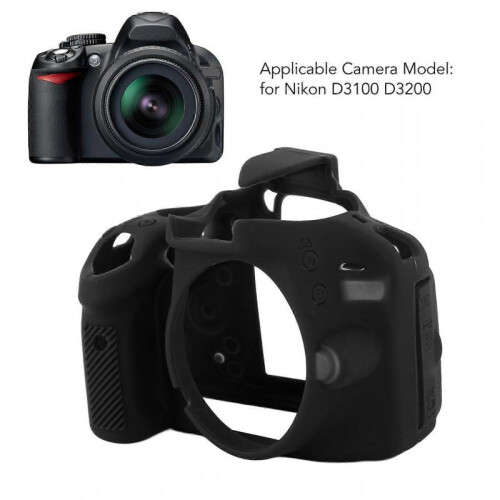 Soft Silicone Camera Case Shock Proof Anti Slip Soft Personalized Camera Case Cover for Nikon D3100 D3200 Black 2