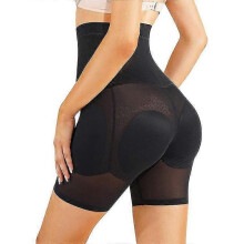 (L,black)Women's Padded Seamless Shapewear Panties Hip Enhancer Underwear Shaper Shorts