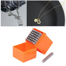 Durable 37Pcs Number Letter Punch Set w/ Storage Case 6mm Carbon Steel