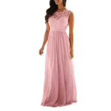 (XL,Pink)Womens Lace Elegant Wedding Evening Dress Party Dresses Bridesmaid Dresses