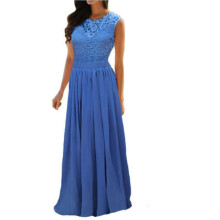 (2XL,blue)Womens Lace Elegant Wedding Evening Dress Party Dresses Bridesmaid Dresses