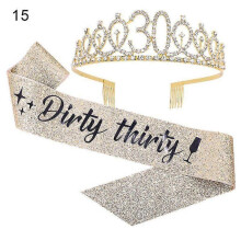 (15)Lebanghui 1 Set Shoulder Strap Pretty Hair Accessories Women Queen Crown Party Decoration For Birthday