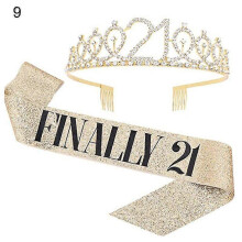 (9)Lebanghui 1 Set Shoulder Strap Pretty Hair Accessories Women Queen Crown Party Decoration For Birthday