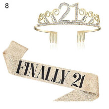 (8)Lebanghui 1 Set Shoulder Strap Pretty Hair Accessories Women Queen Crown Party Decoration For Birthday
