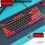 87 Keys Mechanical Keyboard RGB Backlit Blue Switch Wired, Black Red 4