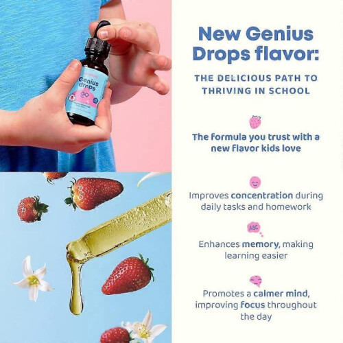 Genius Drops for Kids | Clinically Proven Focus Supplement | Kids Liquid Herbal 1