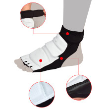 Karate Sparring Foot Guard M 34-35 Black White for Boxing Taekwondo Training