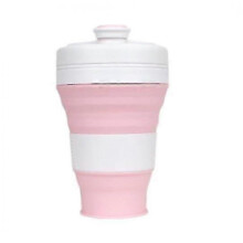 Silicone Folding Cup Folding Coffee Cup with Straw Carabiner Wire Easy To Carry