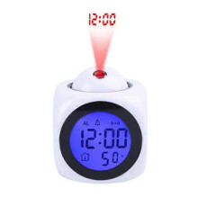 Digital Ceiling Projector Clock Backlight Battery Operated(White)