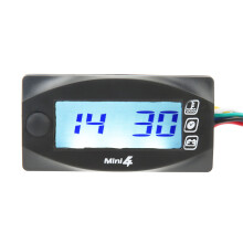 4-in-1 Motorcycle LCD Temperature Oil Water Voltage Gauge DC12V Blue