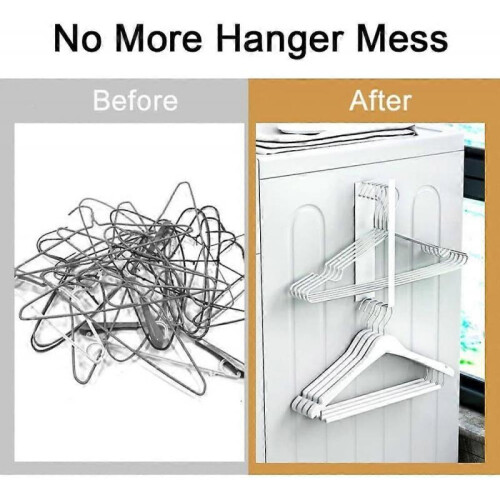 Magnetic hanger storage rack, washing machine hanger storage rack, hanger stacking rack 25L8WWhite 2