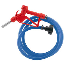 (2M HOSE KIT) AdBlue Dispensing Kit, Red Metal Fuel Gun with 19mm Hose, 3/4" Barb Fitting, 16-27mm Jubilee Clips