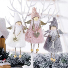Christmas Decorations, 3 Pieces Christmas Tree Pendants, Plush Angel Doll Christmas Ornaments Tree Toy Holiday Baubles for Christmas Tree, Fireplaces,