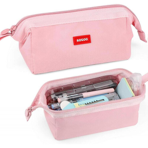 Large Pencil Case for Girls Boys, Pink