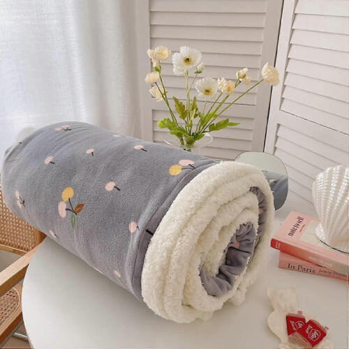 100x150cm Plaid Blanket Double Sided Winter Soft Warm Child Gray 1