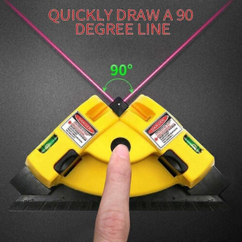 90 degree right angle square laser level Horizontal and vertical laser line projection Square laser level with two suction cups ABS measuring tools 1