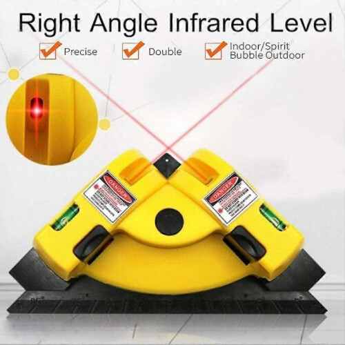 90 degree right angle square laser level Horizontal and vertical laser line projection Square laser level with two suction cups ABS measuring tools 2